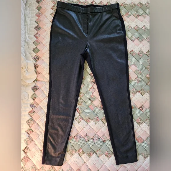 Chico's Faux Leather Front Panel Pants -  Pull On - Picture 2 of 9